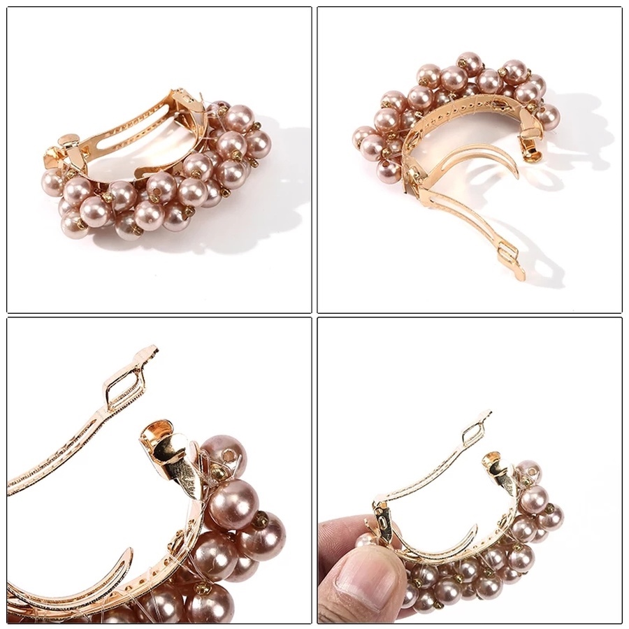 Kẹp tóc đính ngọc trai giả phong cách sang trọng cho nữ