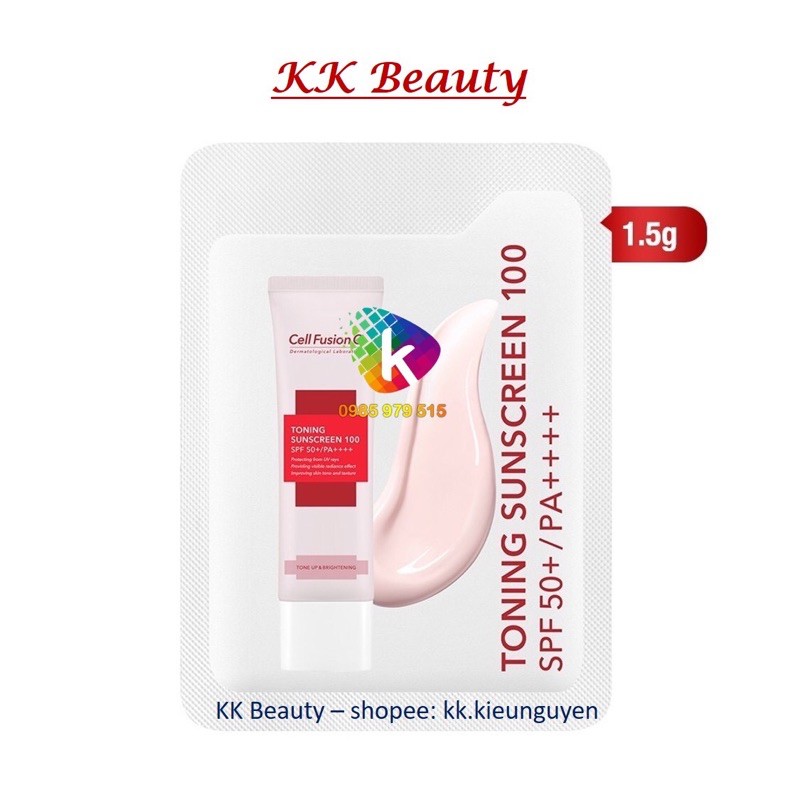 (Sample 1.5ml) Kem chống nắng Cell Fusion C Laser / Clear / Toning / Relief / Cure Suncreen Đỏ / Xanh / Hồng / Vàng | BigBuy360 - bigbuy360.vn