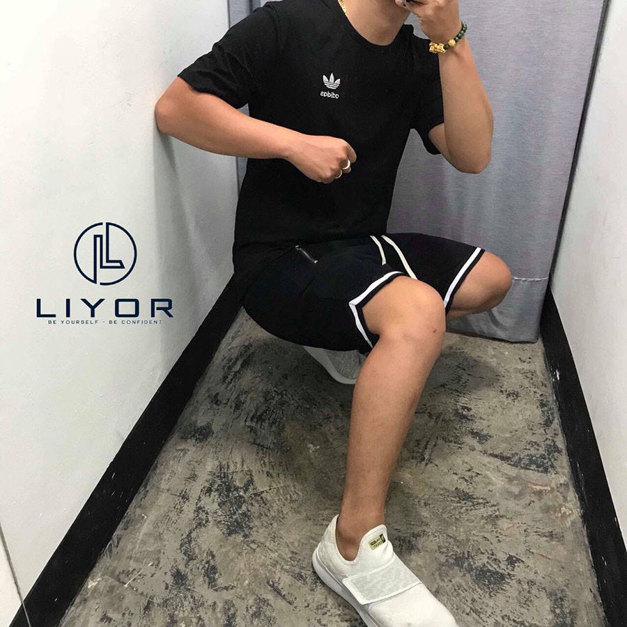 Quần thể thao thun lạnh Liyor thiết kế sọc ngang phù hợp với dáng người dưới 75kg (nhiều màu) - QTT001