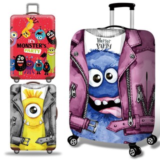 Áo Bọc Vali Chống Bụi Chống Nước Hình Quái Vật Ngộ Nghĩnh (Not include suitcase)