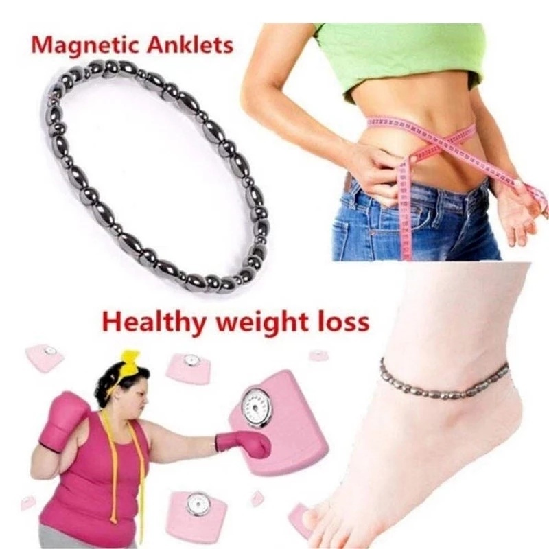 1 Lắc Chân Hạt Tròn Đen Nam Châm Cá Tính Cho Nam Nữ
