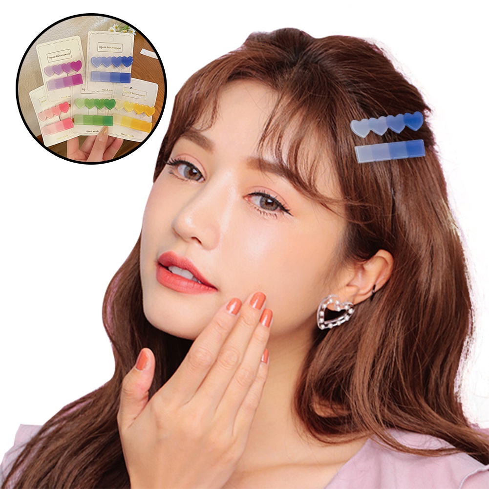 Kẹp Tóc Màu Gradient Bằng Acrylic Dễ Thương