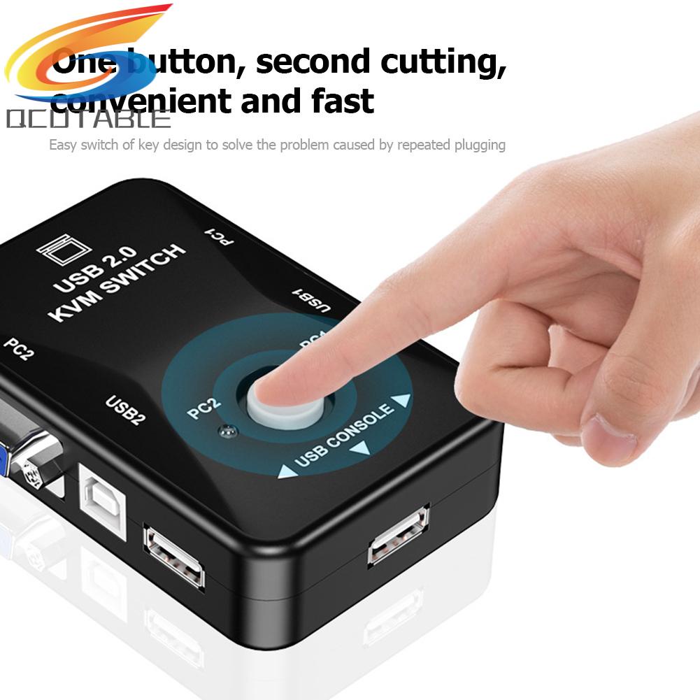 Hộp Chuyển Đổi Công Tắc 2 Cổng USB KVM Hw1701 Đầu Vào 1 Ra 1080P VGA