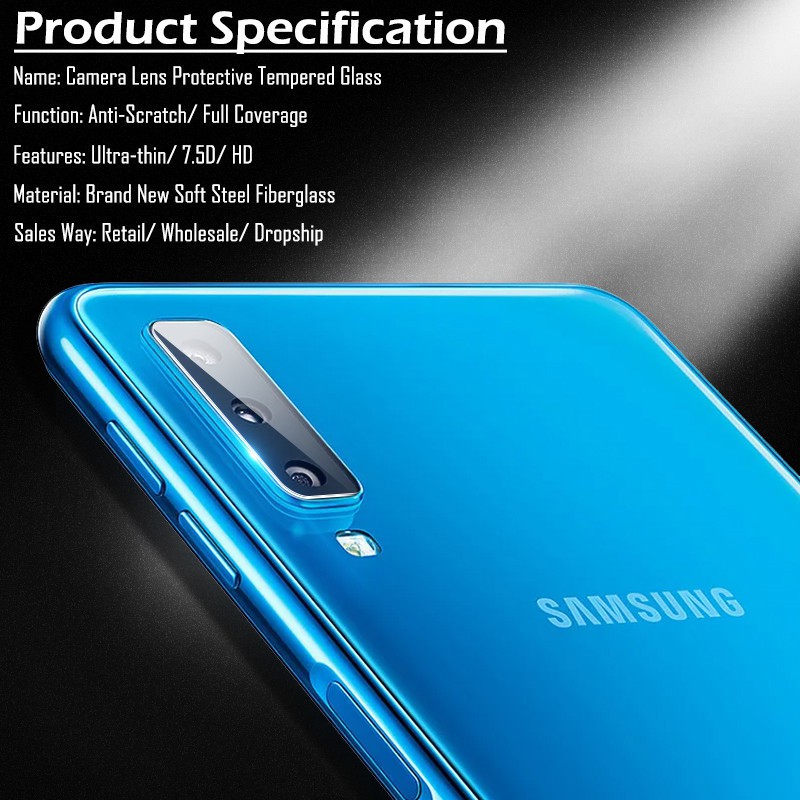 Kính cường lực bảo vệ camera điện thoại Samsung Galaxy M30 M20 M10 A7 A9 2018 A10 A20 A30 A50 A70