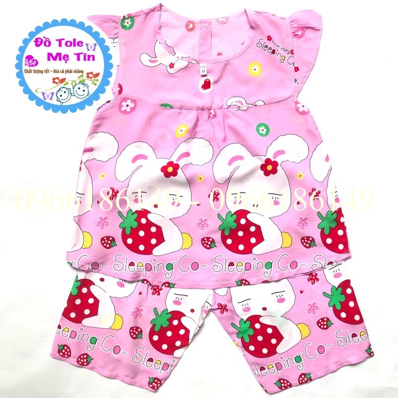 Đồ tole(lanh) quần lửng bé gái size 6(15-17kg)