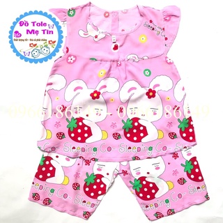 Đồ tole(lanh) quần lửng bé gái size 6(15-17kg)