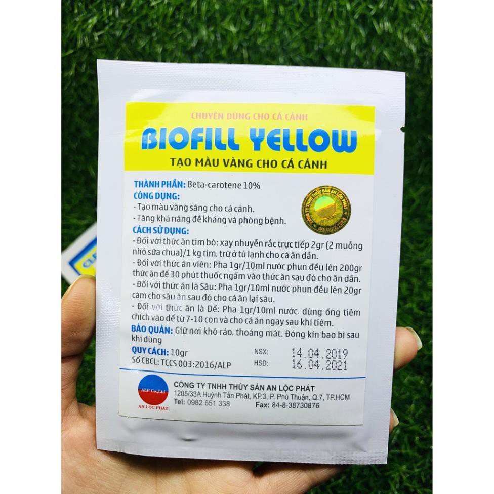 Chất tạo màu cho cá cảnh BIOFILL YELLOW - 1 GÓI 10g