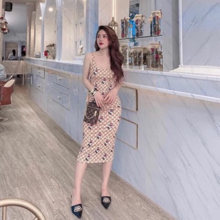 Váy body sát nách HAYISHOP, đầm ôm mickey