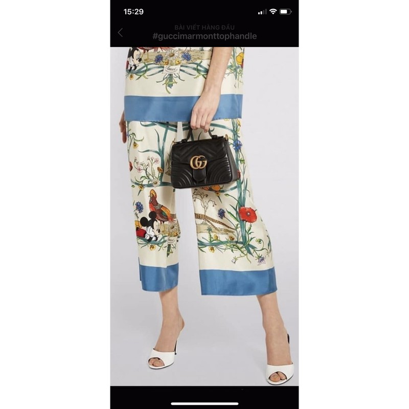 Túi marmont quai da mini size 20cm màu đen