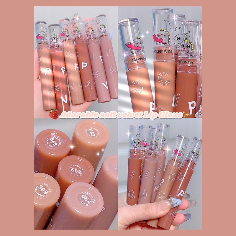 Son Kem Lì Mềm Mịn Như Nhung Thiết Kế Hình Khủng Long Nhỏ Dễ Thương