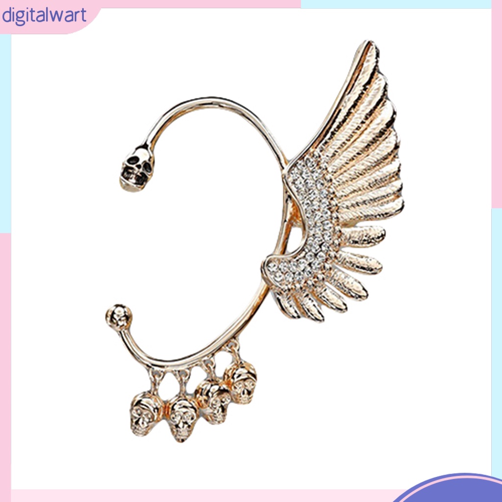 Khuyên vành tai trái kim loại hình đôi cánh đính đá thời trang cho nữ
