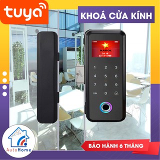 Khoá cửa kính vân tay thông minh 3 in 1 - Khoá kính cường lực Tuya