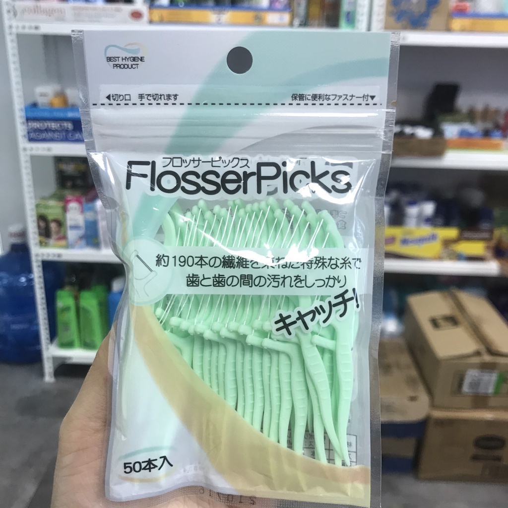 Tăm Chỉ nha khoa TAGAMI Flosser Picks Nhật Bản ( 50 Cái)