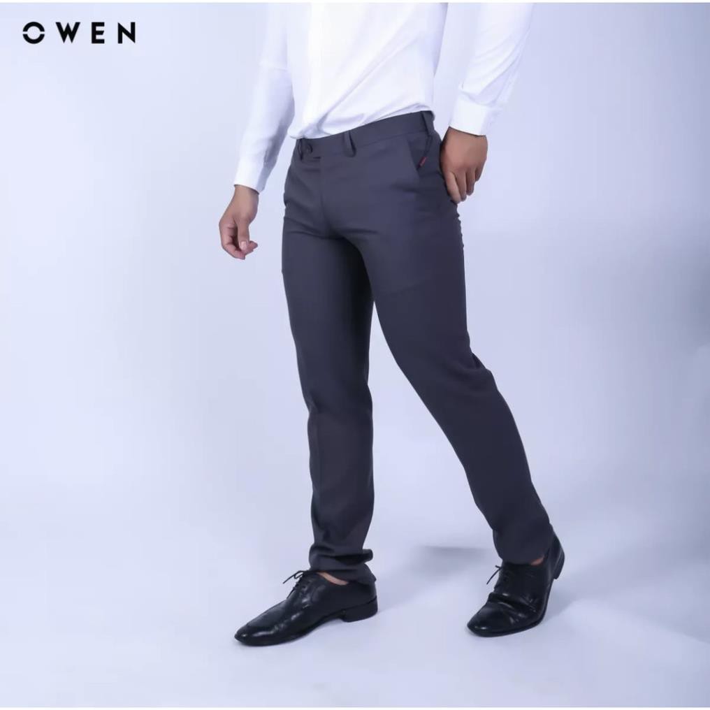Sale Chính Hãng OWEN - Quần âu nam dáng SLIMFIT màu xám đậm 91373 hot 🌺 neww * ! %