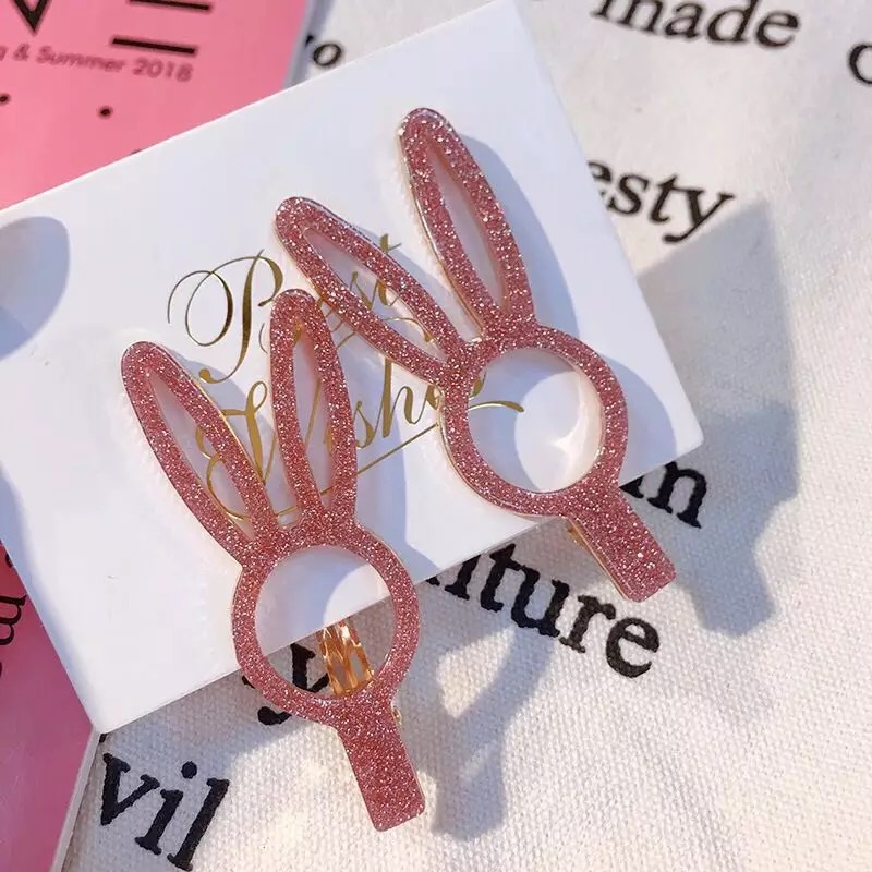 Kẹp tóc hình trái tim/thỏ dễ thương cho nữ 2021