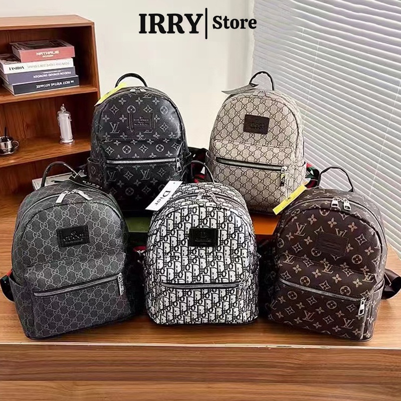 Balo da lv nam nữ đi học IRRY cặp mini nam nữ thời trang unisex da pu cao cấp chống nước