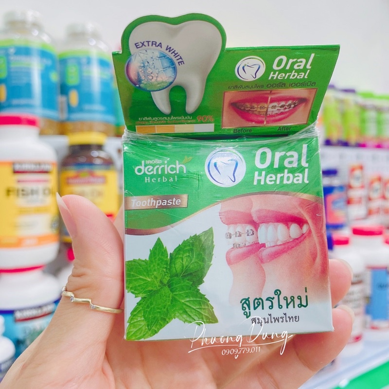 Kem đánh răng niềng răng thảo mộc Thái Lan Derrich herbal Oral làm sạch khử mùi bảo vệ răng nướu