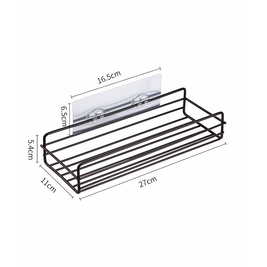 Kệ Sắt Dán Tường Hình Chữ Nhật Đựng Đồ Nhà Tắm, Nhà Bếp Sang Trọng, Hiện Đại