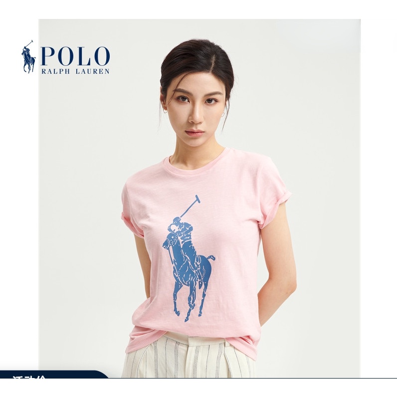 Áo Thun Cotton Dệt Kim Hình Ngựa Con Ralph Laurenn Mùa Hè 2022 RL23141