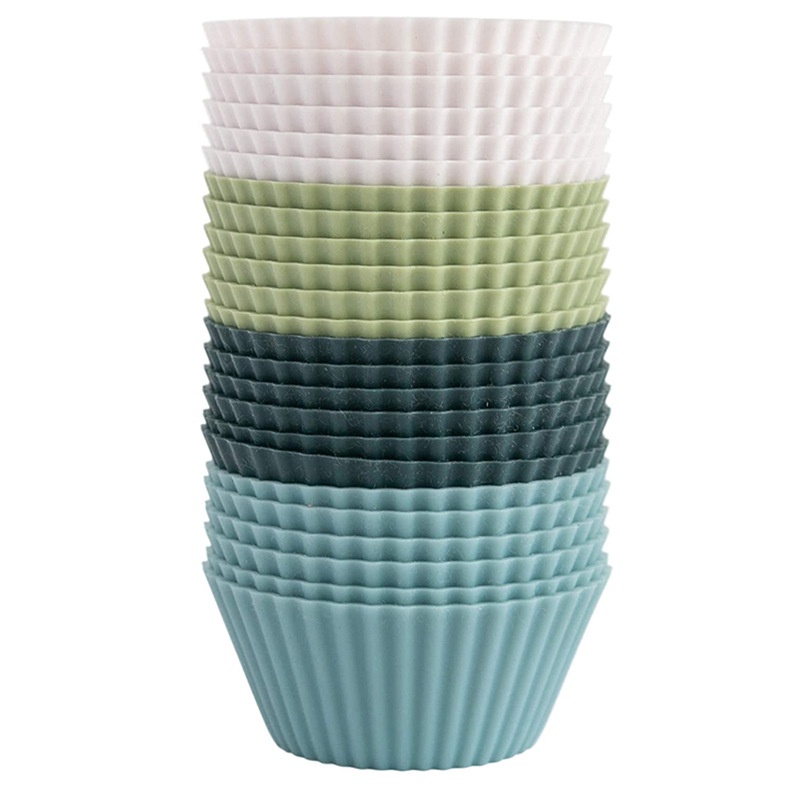 Set 12 khuôn Houseeker bằng silicon hình tròn giúp làm bánh muffin cupcake thủ công