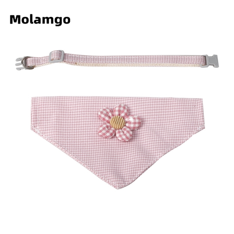 MOLAMGO  Khăn choàng cổ hình tam giác họa tiết hoa đáng yêu dành cho thú cưng