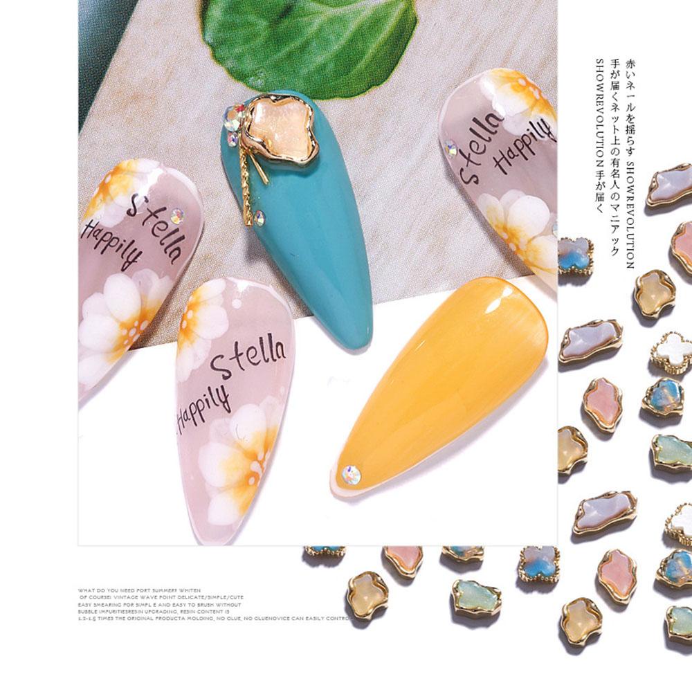 1 Hũ Phụ Kiện Trang Trí Móng Tay 3D Bằng Kim Loại Màu Hổ Phách Sang Trọng DIY