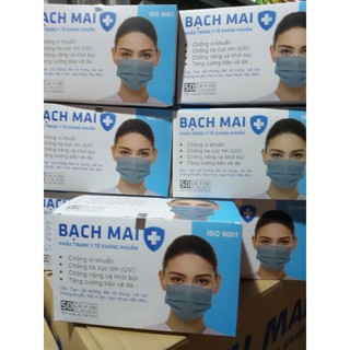 ( 50 cái) 1 Hộp khẩu trang y tế kháng khuẩn Bạch Mai