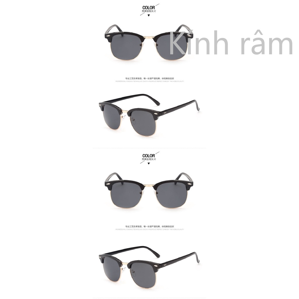 Kính mát nửa gọng phong cách thời trang cổ điển unisex