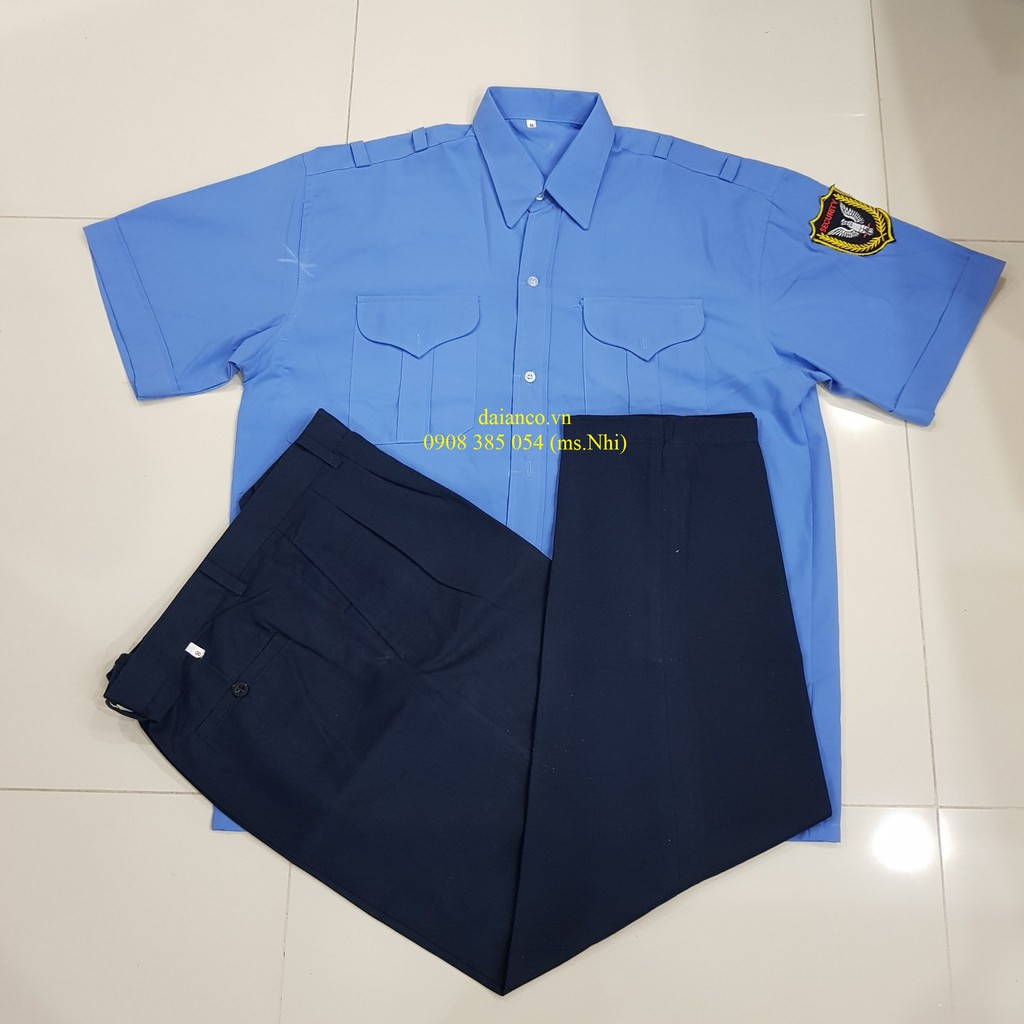 Quần áo bảo vệ ngắn tay vải kaki ford thấm hút mồ hôi, chuẩn form- Hình thật