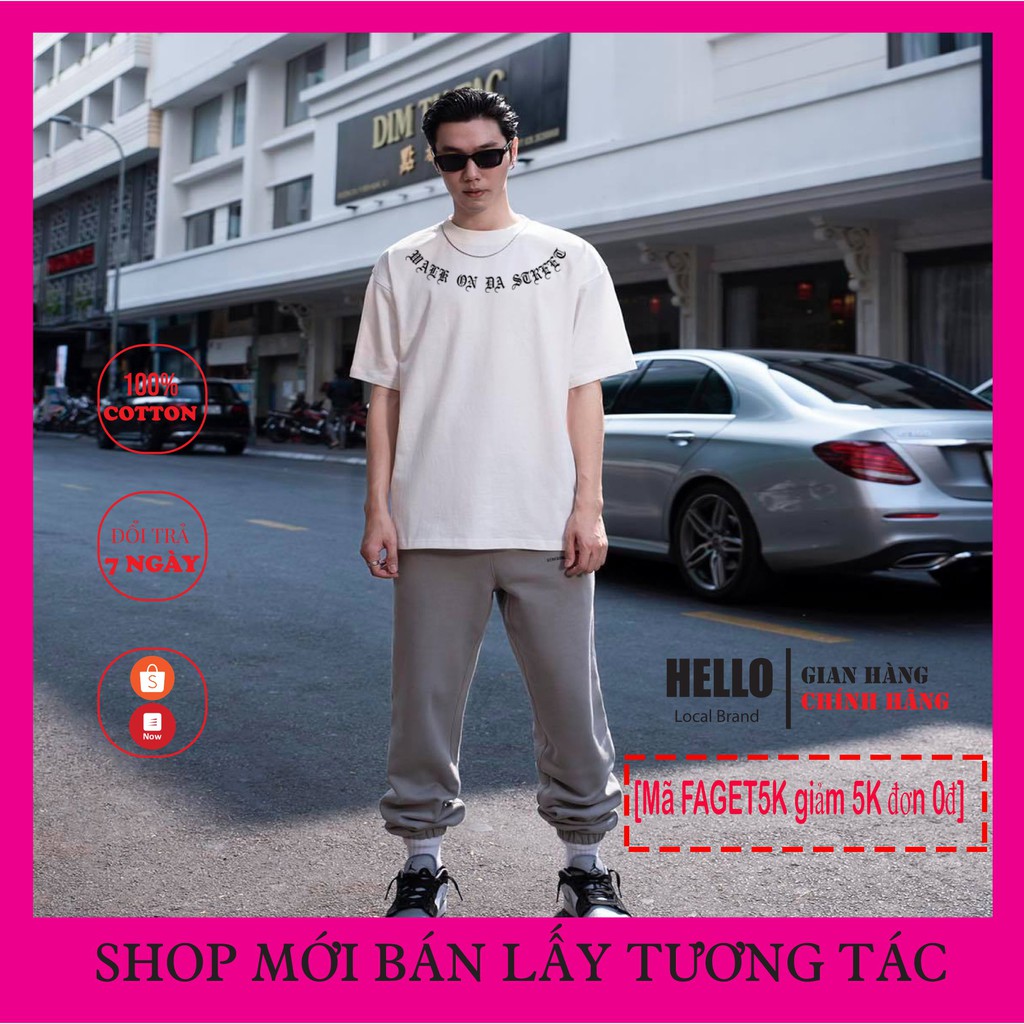 [Áo phông unisex nam nữ] Áo thun unisex form rộng chất cotton mát mịn thấm hút mồ hôi HELLO WALK ON DA STREET_Ap27