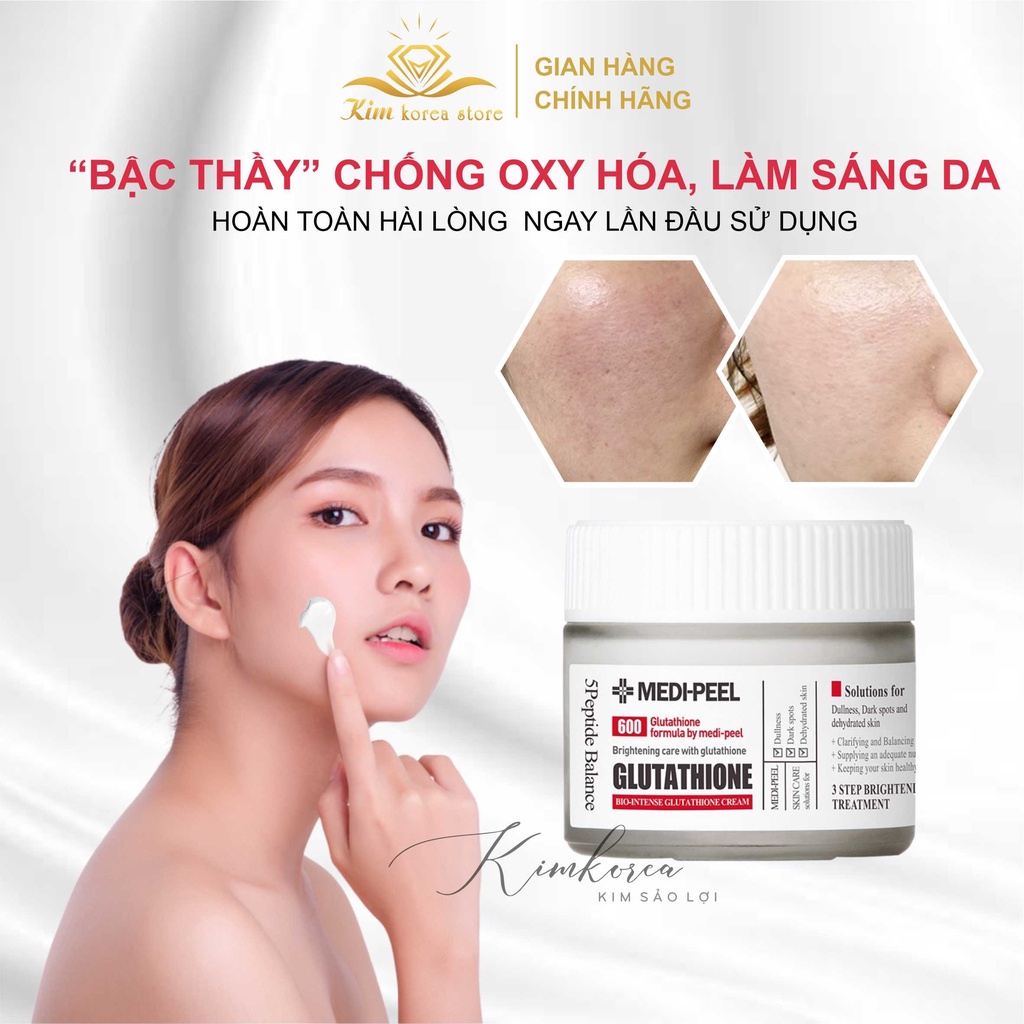 Kem dưỡng trắng cấp ẩm mềm mịn da giảm thâm nám tàn nhang Medipeel Glutathione 600