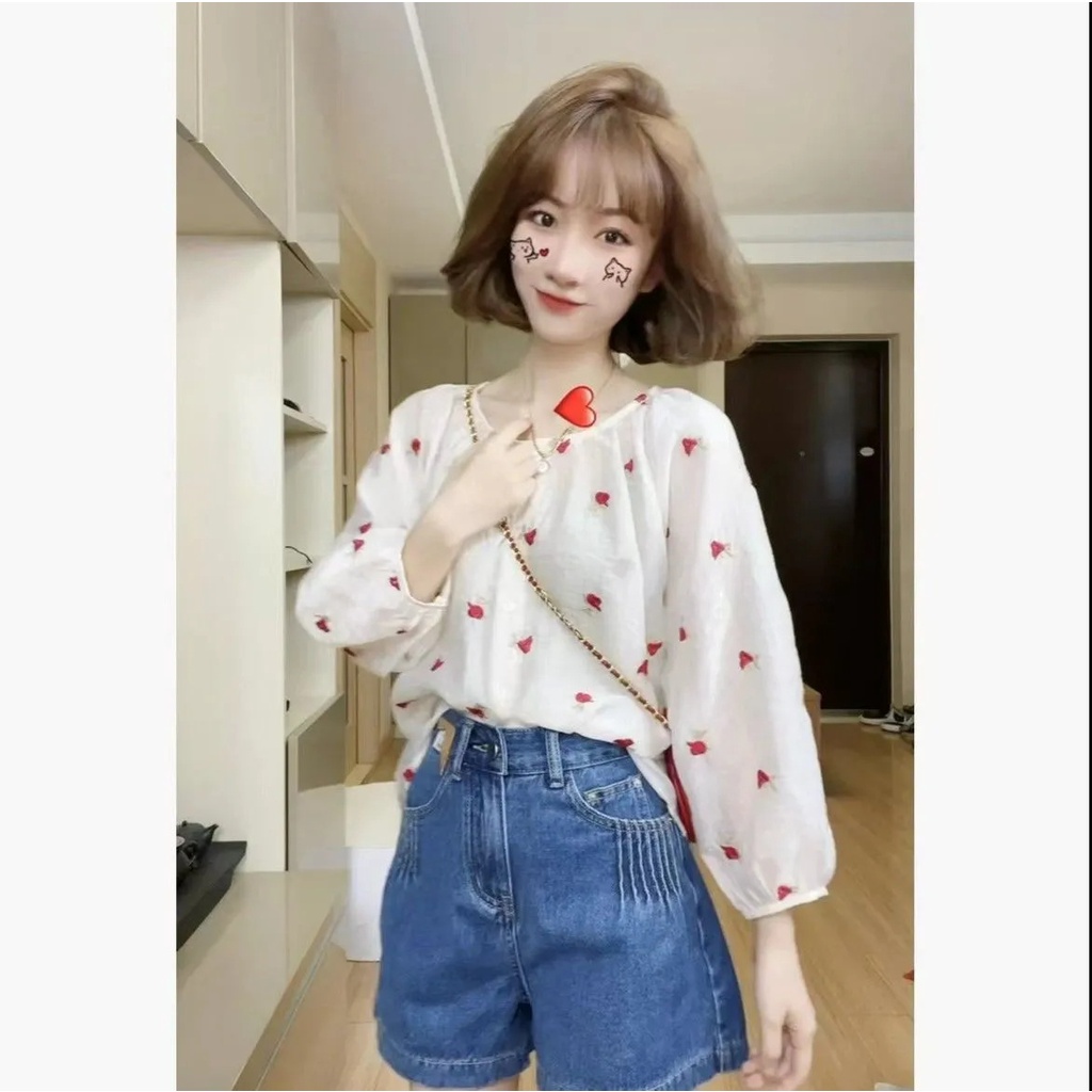 Áo Sơ Mi Nữ Tay Dài Thêu Hoa Chống Nắng Bảo Vệ