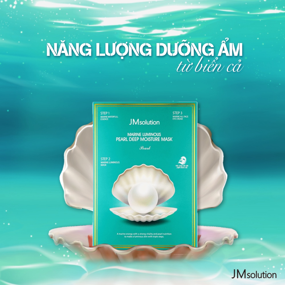 JMSolution Mặt Nạ Ngọc Trai 3 Bước [MIẾNG LẺ] CÓ TEM CHỐNG HÀNG GIẢ JM Solution Marine Luminous Pearl Deep Moisture Mask