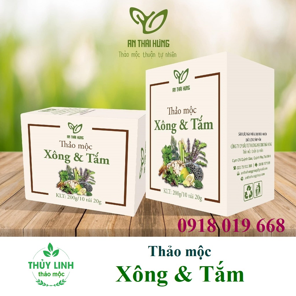 Thảo mộc xông tắm An Thái Hưng giải cảm, phục hồi sức khỏe, tăng sức đề kháng, Hộp 200g (10 túi 20g)