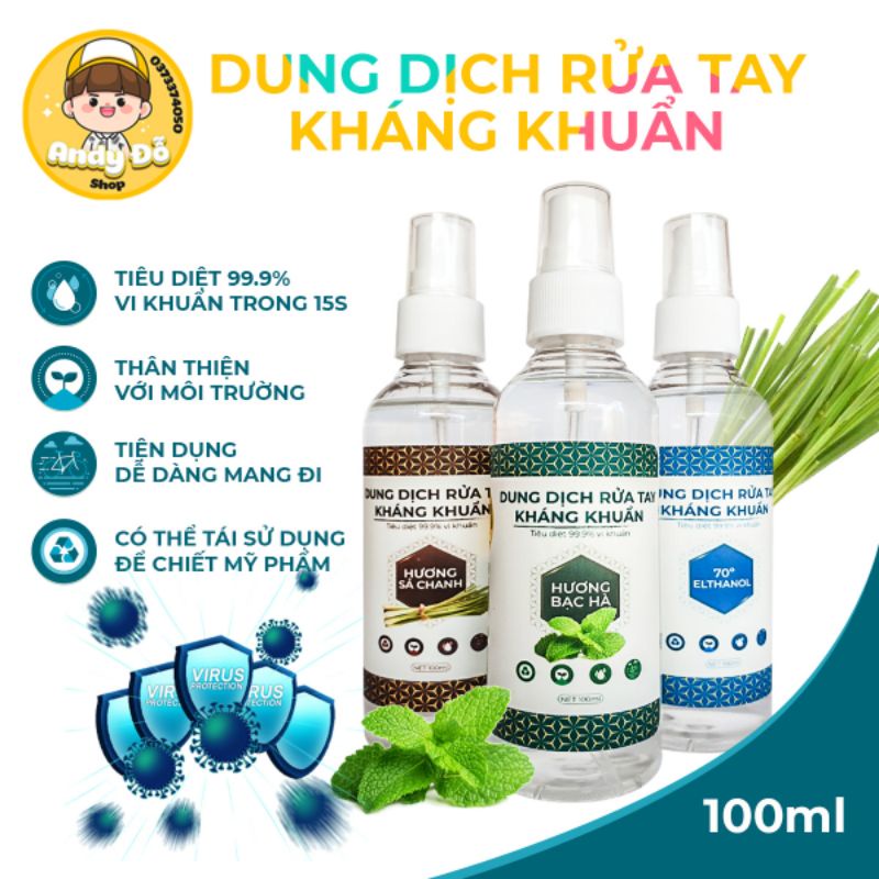 Dung Dịch Rữa Tay Sát Khuẩn Andy 100ml