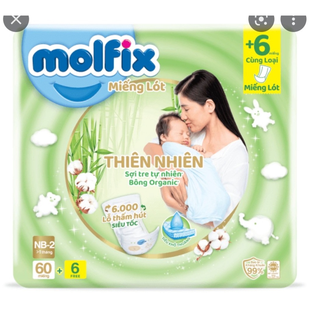 Tã/bỉm quần Molfix Thiên nhiên S56/L38/M62