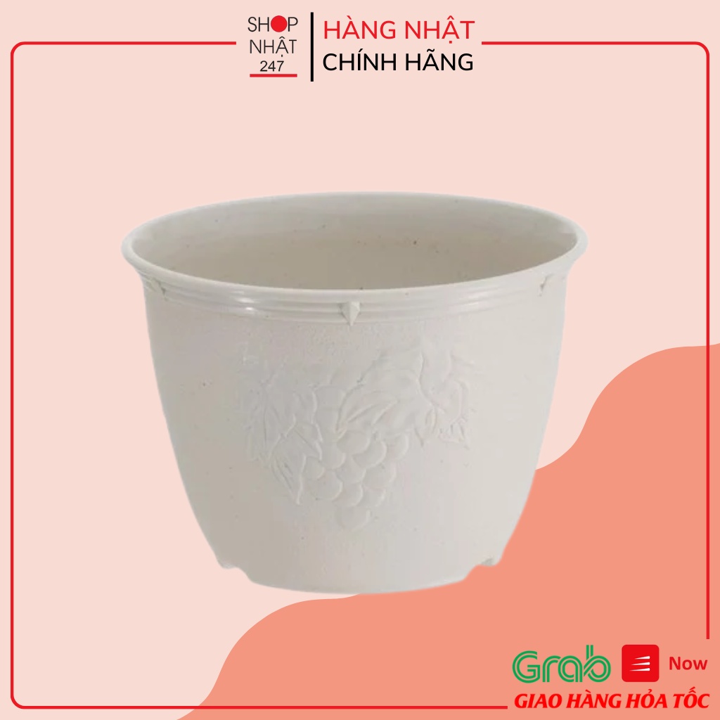 [Hỏa Tốc HN] Chậu hoa tròn màu trắng 18cm Nội địa Nhật Bản