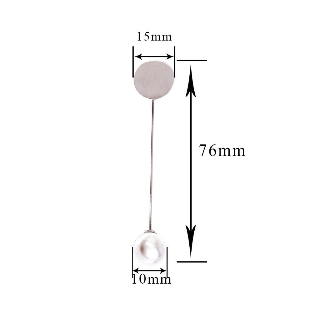 Set 10 ghim cài dài bằng hợp kim đính ngọc trai giả thiết kế khung trống tự trang trí DIY
