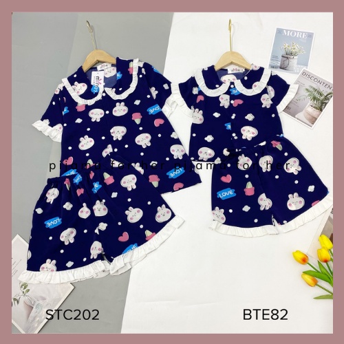 Set pijama mặc nhà cho bé quần đùi thoáng mát mùa hè