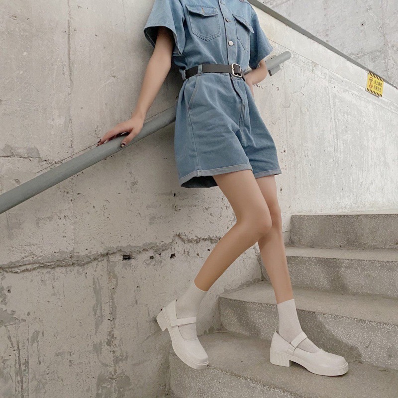 Giày Lolita Marry Jane Ulzzang Đế Cao Quai Ngang Giá Rẻ LLT004-ZOEE