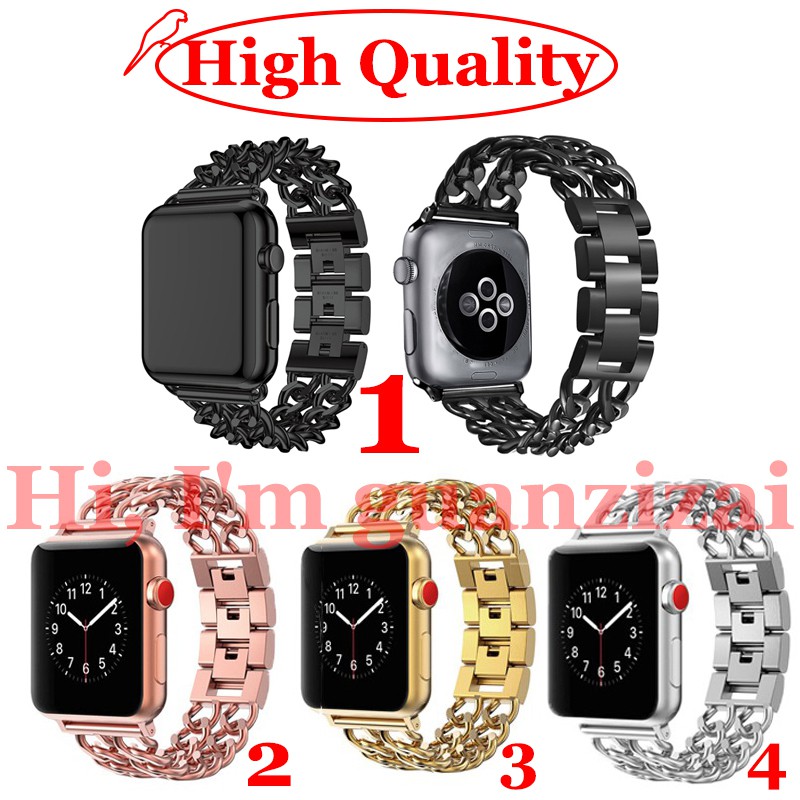 Cowboy Chain stainless Steel Strap Band for Apple Watch Series 1/2/3 38mm 42mm