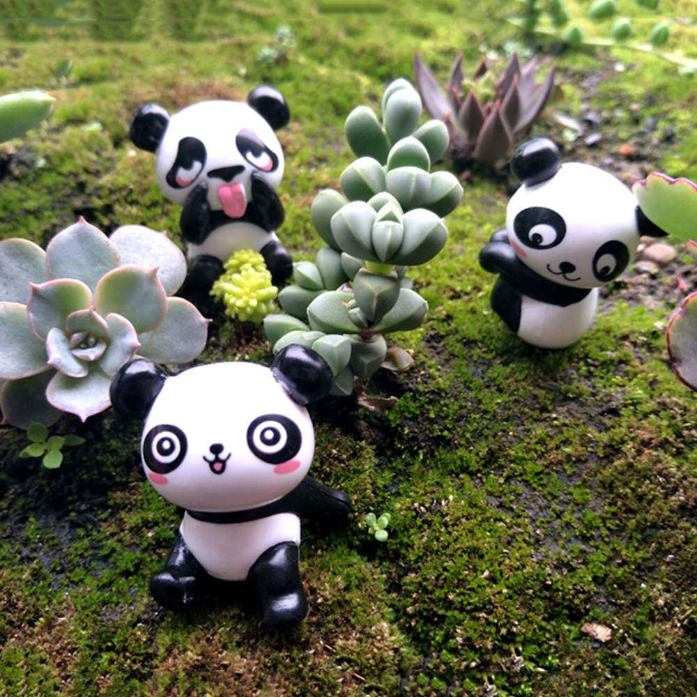 Set 4 / 8 tượng gấu trúc mini trang trí tiểu cảnh