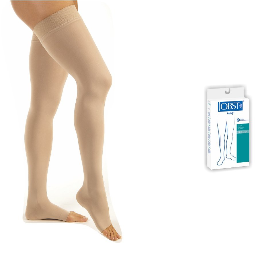 Vớ/tất y khoa đùi Hỗ Trợ Điều Trị suy giãn tĩnh mạch chân JOBST Relief - Da - M của Mỹ