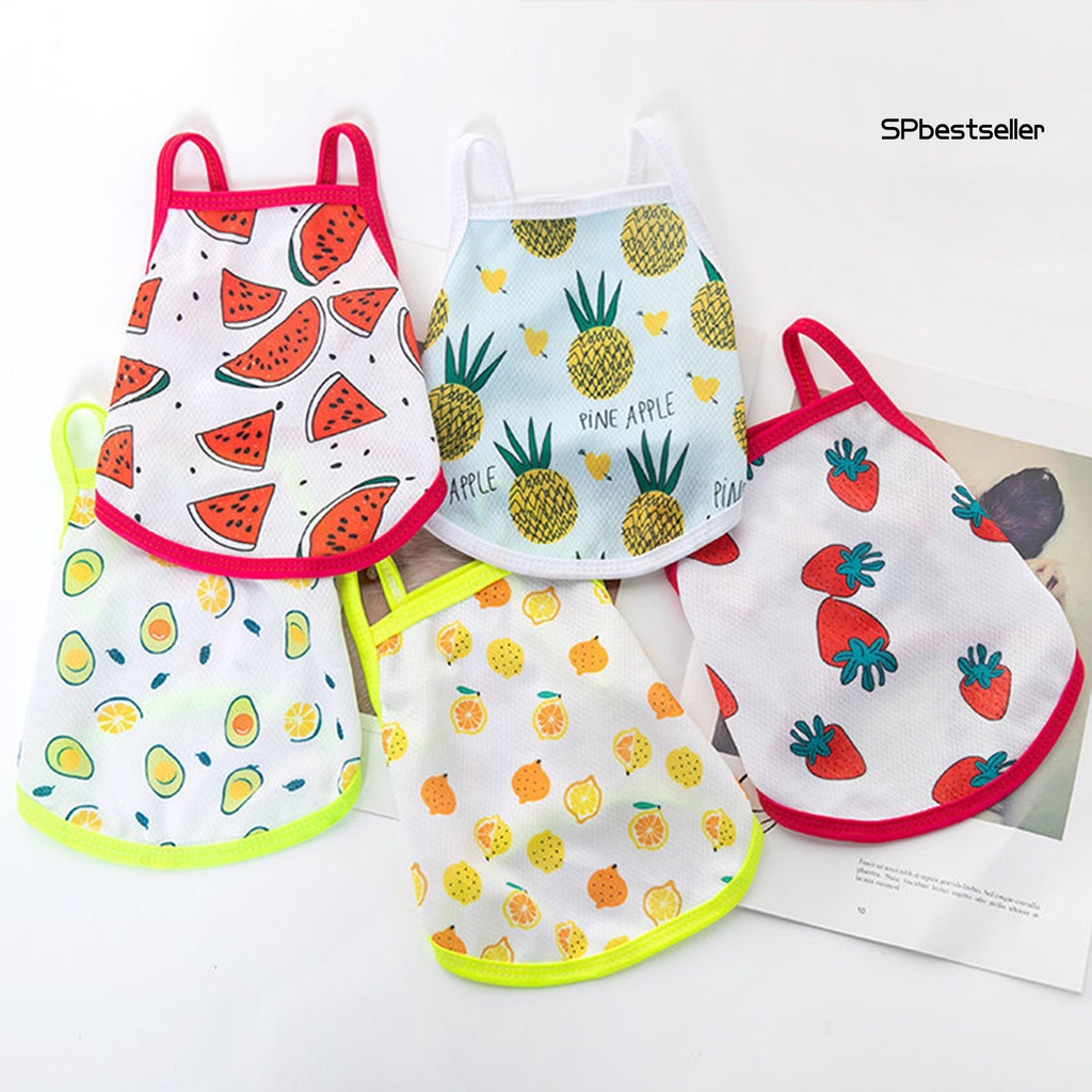 Áo không tay in họa tiết trái cây hoạt hình thoáng khí thời trang cho thú cưng