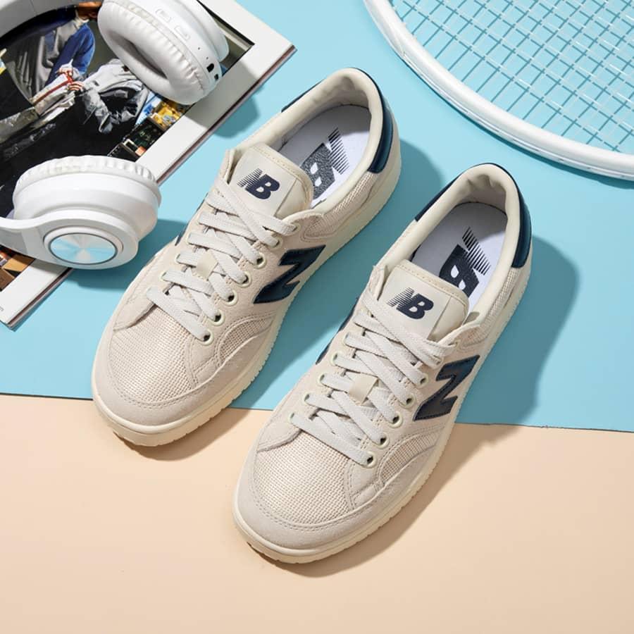Giày Thể Thao Sneaker NB Pro Court Beige Navy PROCTCCF - Dee Store VN