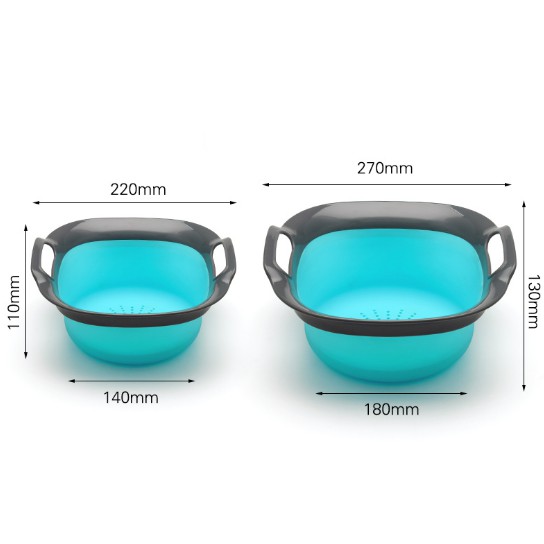 [HÀNG CAO CẤP] Set 2 rổ silicon hình tròn