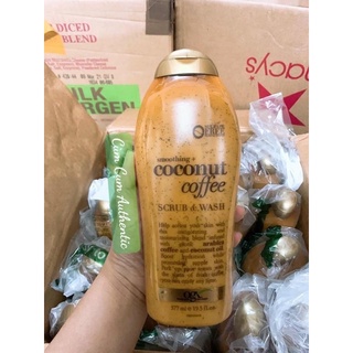 Sữa tắm tẩy tế bào chết coconut & coffe ogx mỹ 577ml