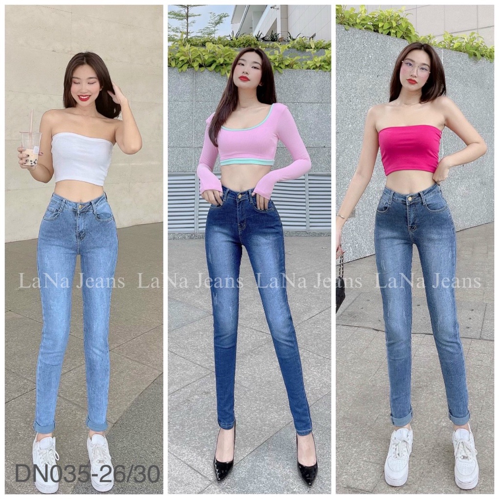 [Size đại] Quần jean dáng dài nữ lưng thun hàng co giãn