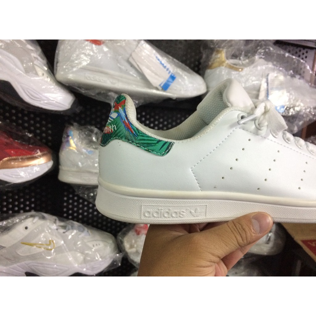 2020Giày thể thao stan smith gót hoa mầu xanh