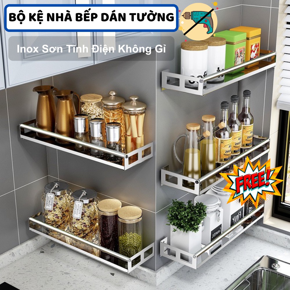 Kệ đựng gia vị ,kệ gia vị inox ,giá đựng đồ nhà bếp , phòng tắm tiện dụng TIME HOME